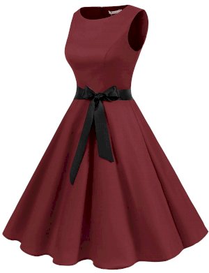 Gardenwed Women's Audrey Hepburn Rockabilly Vintage Dress 1950s Retro Cocktail Swing Party Dress